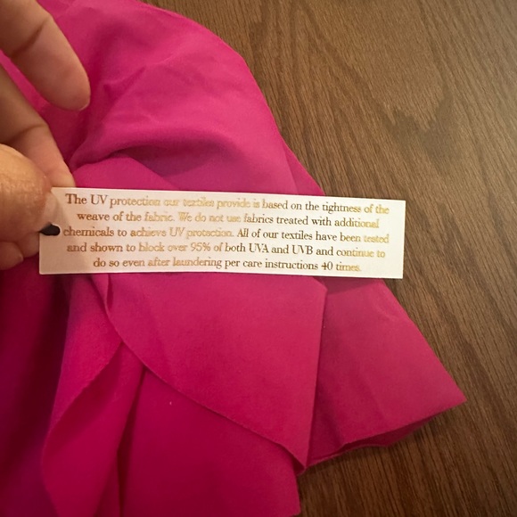 AmberNoon II by Dr. Erum Ilyas UPF 50 Flutter Sleeve One-Piece Berry Fuchsia - Picture 7 of 9